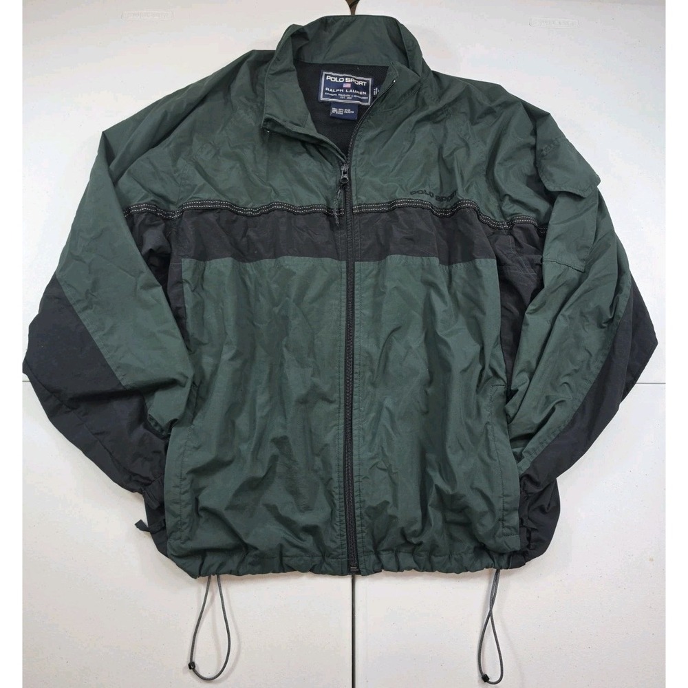 VTG 90s Polo Sport Ralph Lauren Windbreaker Jacket Men's L Green Mesh Lined OG